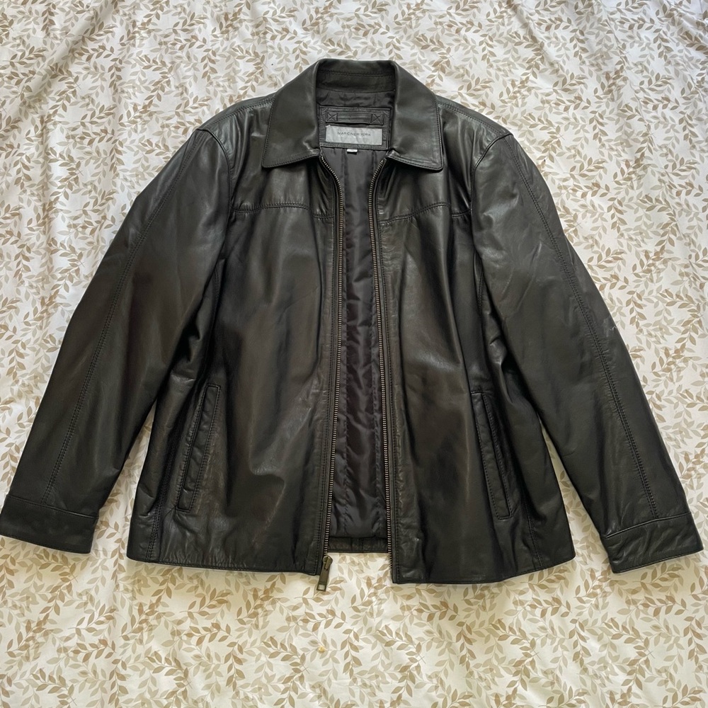 Marc New York Black Leather Men’s Jacket Size XL